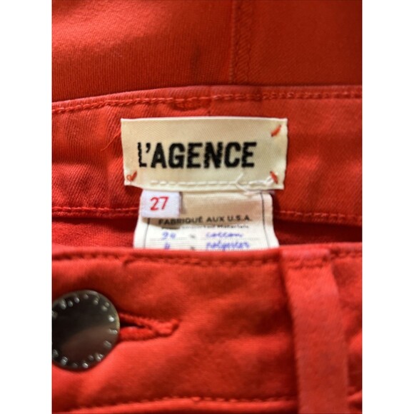 L'AGENCE Bright Orange High Rise Skinny Jeans Size 27 - Picture 8 of 8